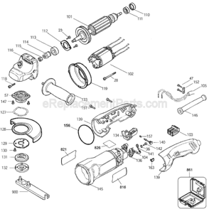 Page A Diagram and Parts List for G950 Type 1 Black and Decker Angle Grinder